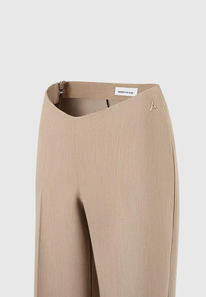 Manire De Voir Matching Sets Manire De Voir Woman Curved Waist Tailored Trousers 8211 Dark Beige