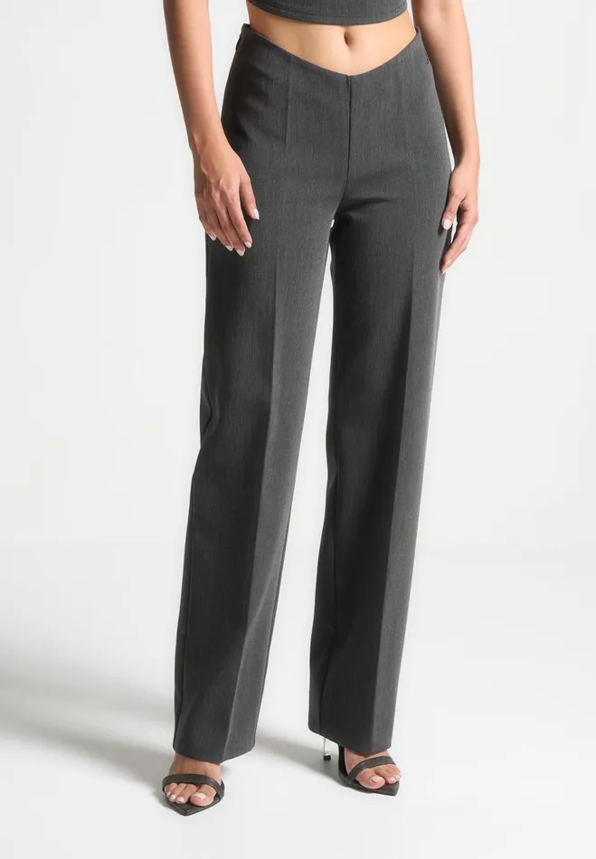 Manire De Voir Matching Sets Manire De Voir Woman Curved Waist Tailored Trousers 8211 Dark Grey Manire De Voir Matching Sets Manire De Voir Woman Curved Waist Tailored Trousers 8211 Dark Grey