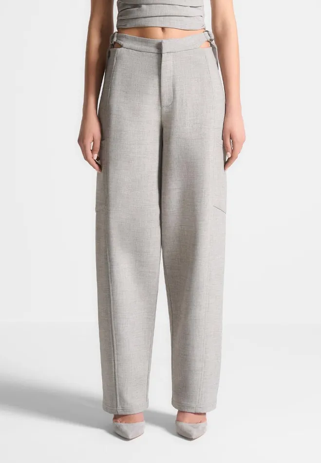 Manire De Voir Matching Sets Manire De Voir Woman Cut Out Melange Tailored Trousers 8211 Beige