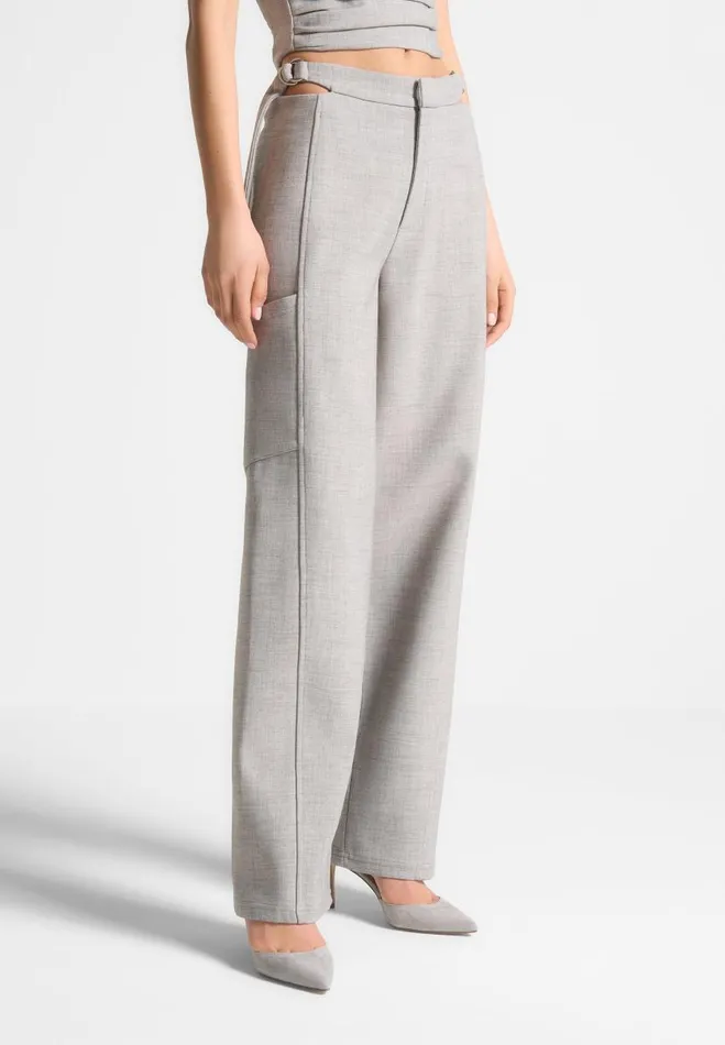 Manire De Voir Matching Sets Manire De Voir Woman Cut Out Melange Tailored Trousers 8211 Beige