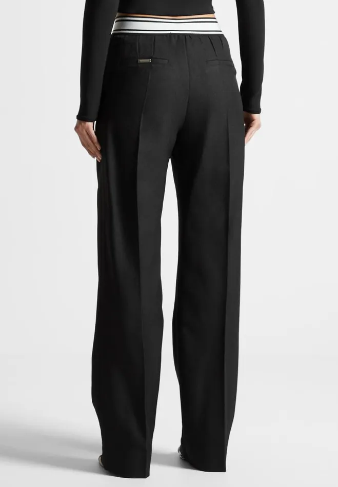 Manire De Voir Matching Sets Manire De Voir Woman Elasticated Signature Pleated Trousers 8211 Black