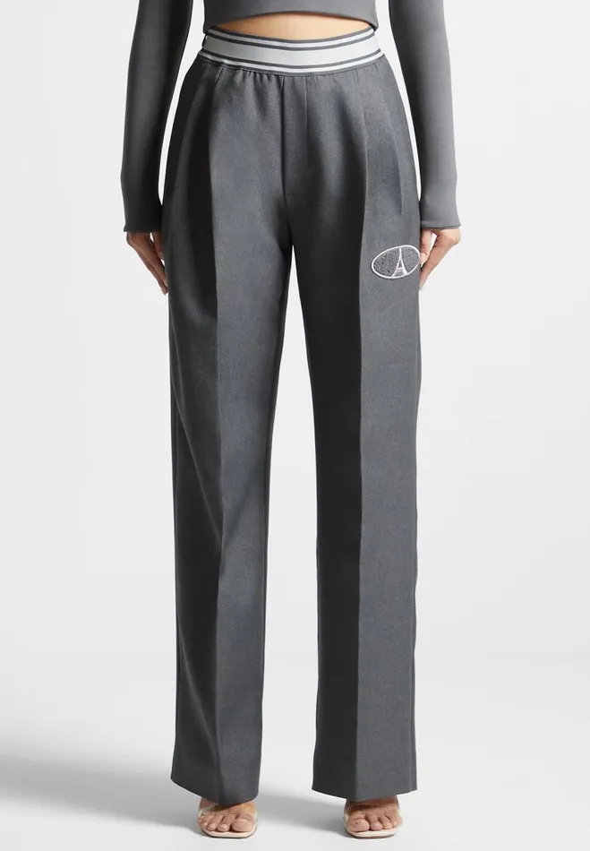Manire De Voir Matching Sets Manire De Voir Woman Elasticated Signature Pleated Trousers 8211 Dark Grey