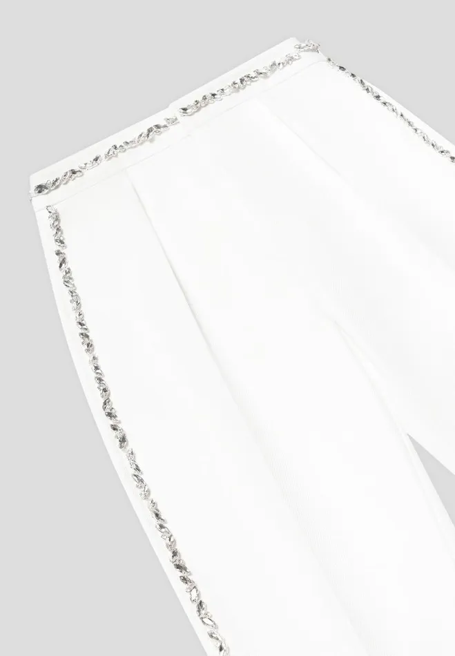 Manire De Voir Matching Sets Manire De Voir Woman Embellished Tailored Trousers 8211 White