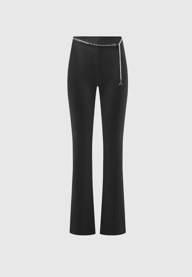 Manire De Voir Matching Sets Manire De Voir Woman Fit And Flare Leggings With Chain 8211 Black