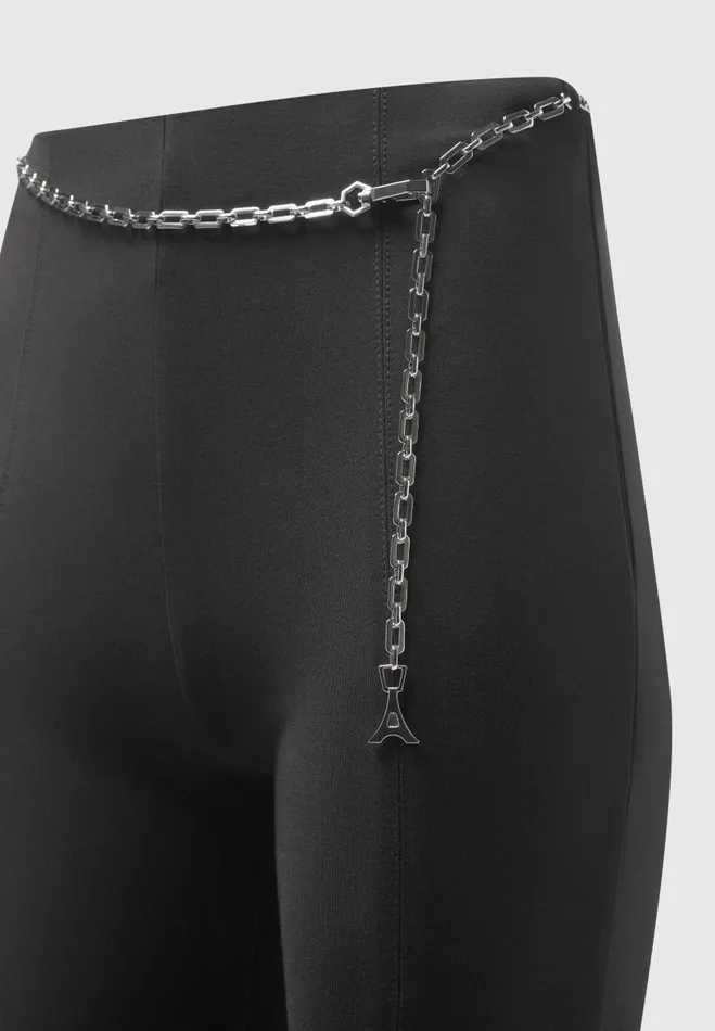 Manire De Voir Matching Sets Manire De Voir Woman Fit And Flare Leggings With Chain 8211 Black