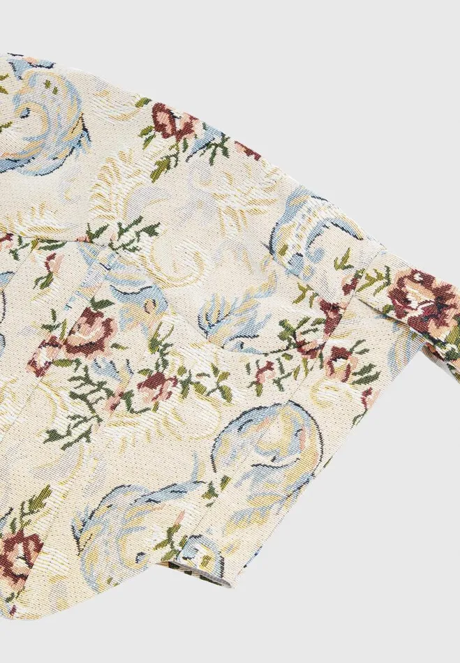Manire De Voir Matching Sets Manire De Voir Woman Floral Jacquard Bardot Corset Top 8211 Beige