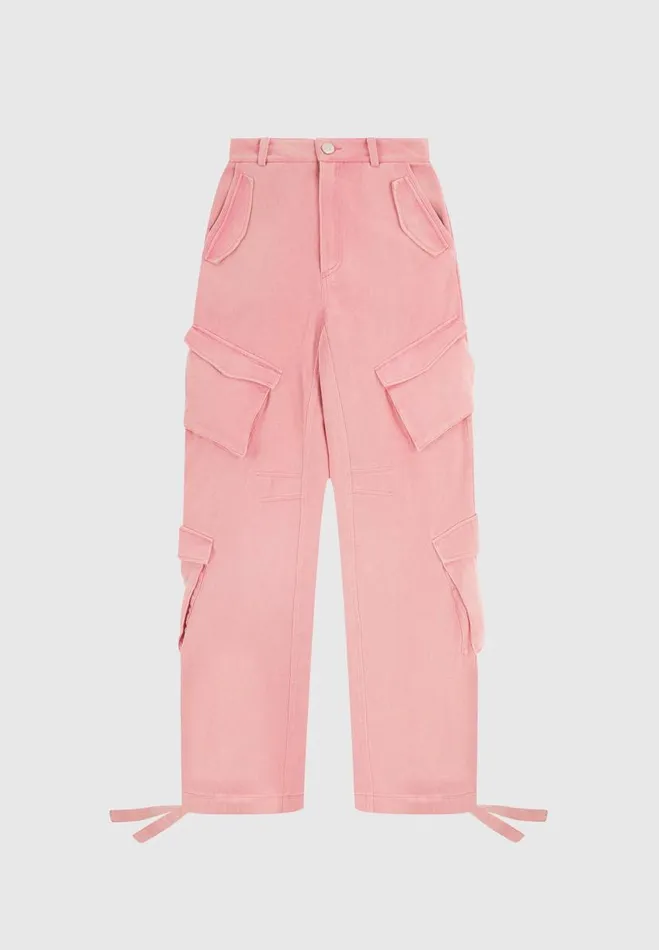 Manire De Voir Matching Sets Manire De Voir Woman High Waisted Cargo Pants 8211 Washed Pink