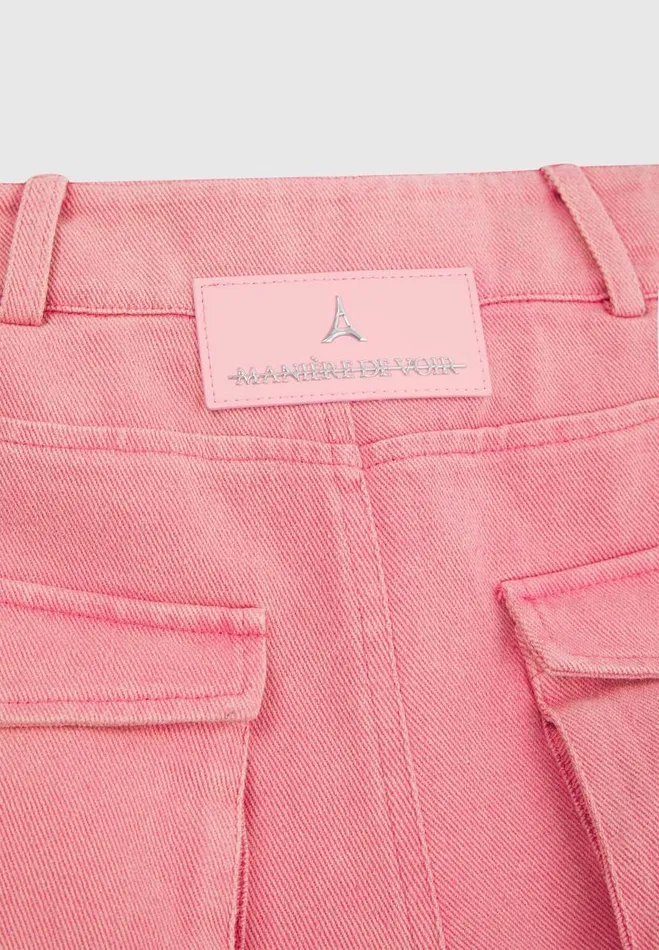 Manire De Voir Matching Sets Manire De Voir Woman High Waisted Cargo Pants 8211 Washed Pink