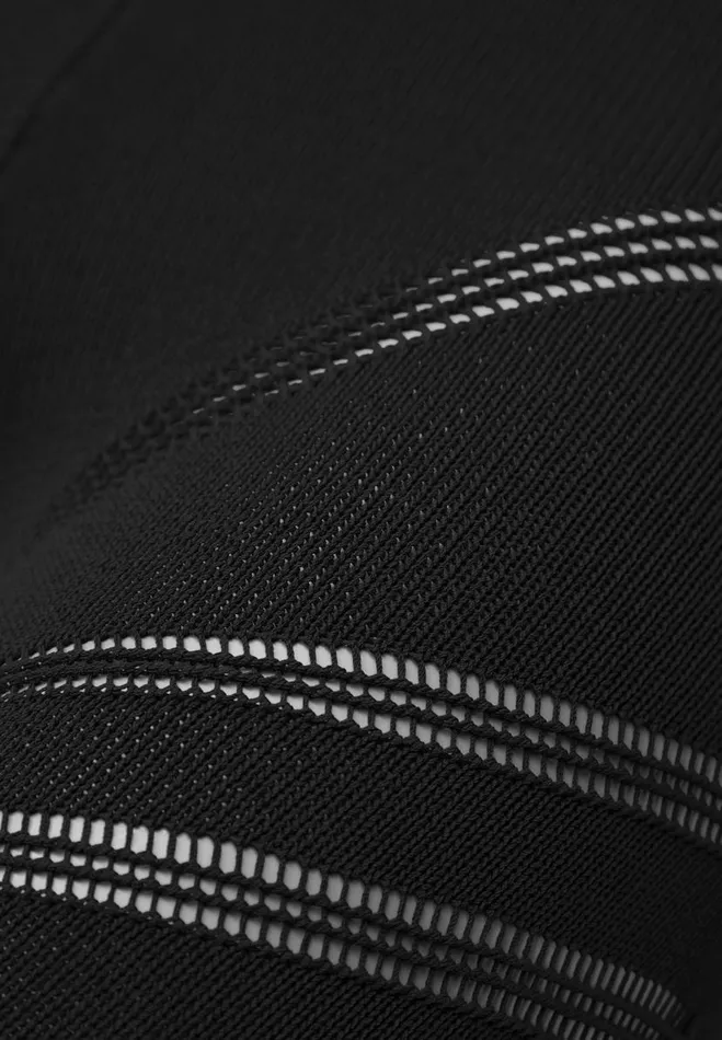 Manire De Voir Matching Sets Manire De Voir Woman High Waisted Knitted Spiral Contour Leggings 8211 Black