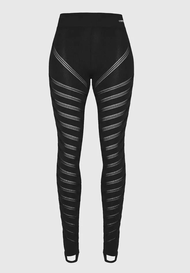 Manire De Voir Matching Sets Manire De Voir Woman High Waisted Knitted Spiral Contour Leggings 8211 Black