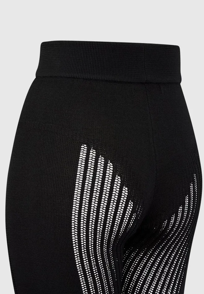 Manire De Voir Matching Sets Manire De Voir Woman Knitted High Waisted Leggings 8211 Black