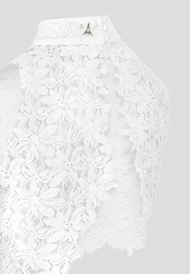 Manire De Voir Matching Sets Manire De Voir Woman Lace Open Back Top 8211 White