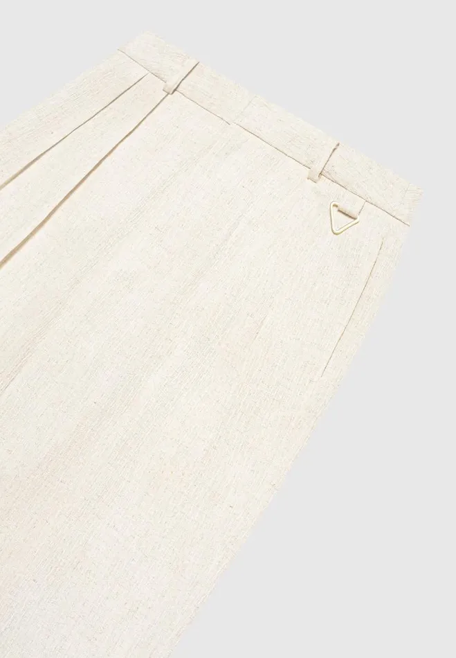 Manire De Voir Matching Sets Manire De Voir Woman Linen Twin Pleat Trousers 8211 Natural
