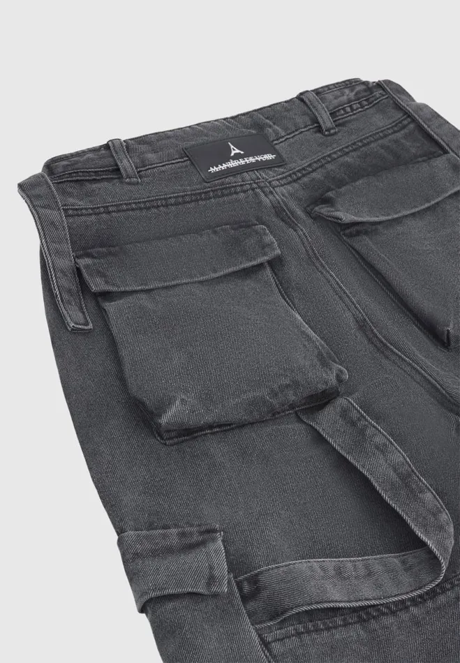 Manire De Voir Matching Sets Manire De Voir Woman Mid Rise Cargo Pants 8211 Washed Grey