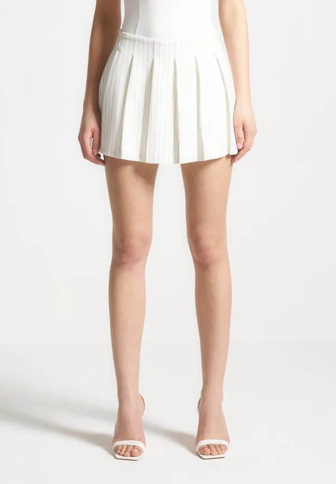 Manire De Voir Matching Sets Manire De Voir Woman Pinstripe Pleated Skort 8211 White