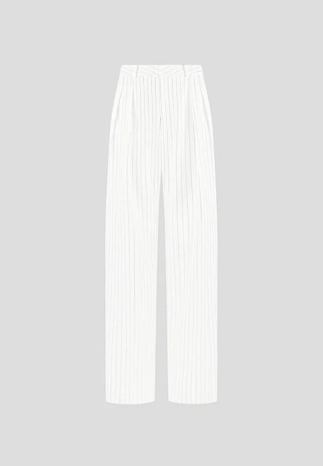Manire De Voir Matching Sets Manire De Voir Woman Pinstripe Twin Pleat Tailored Trousers 8211 White