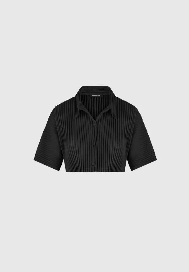 Manire De Voir Matching Sets Manire De Voir Woman Pleated Cropped Shirt 8211 Black