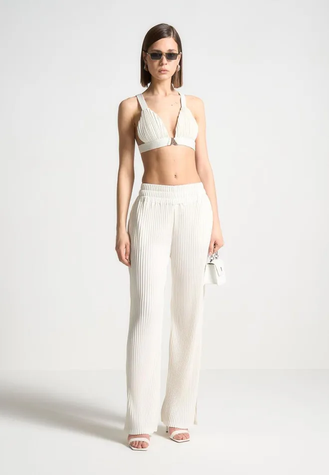 Manire De Voir Matching Sets Manire De Voir Woman Pleated Eiffel Bralette 8211 Off White