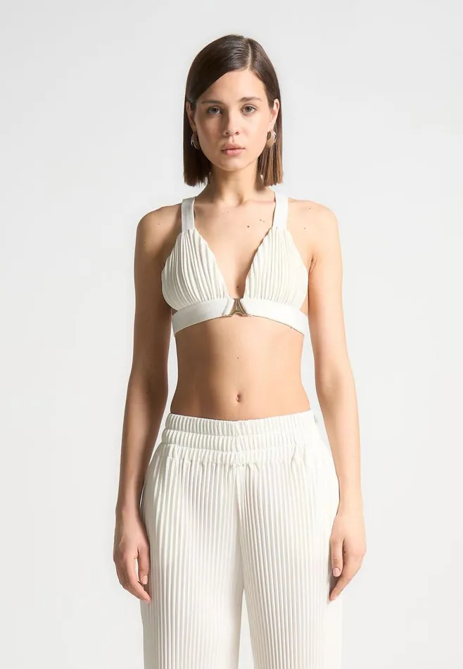 Manire De Voir Matching Sets Manire De Voir Woman Pleated Eiffel Bralette 8211 Off White