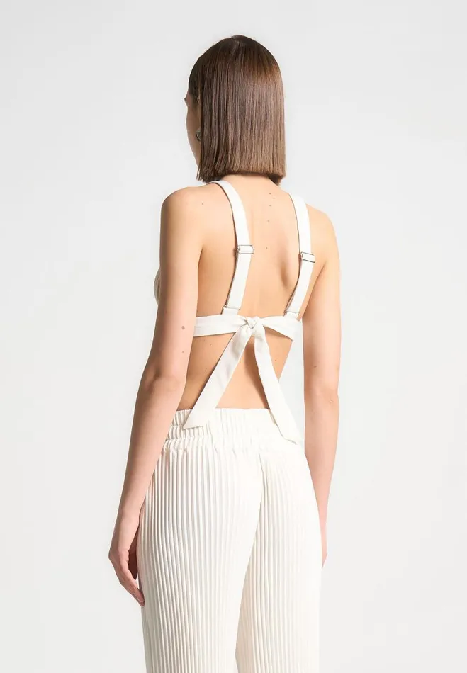 Manire De Voir Matching Sets Manire De Voir Woman Pleated Eiffel Bralette 8211 Off White