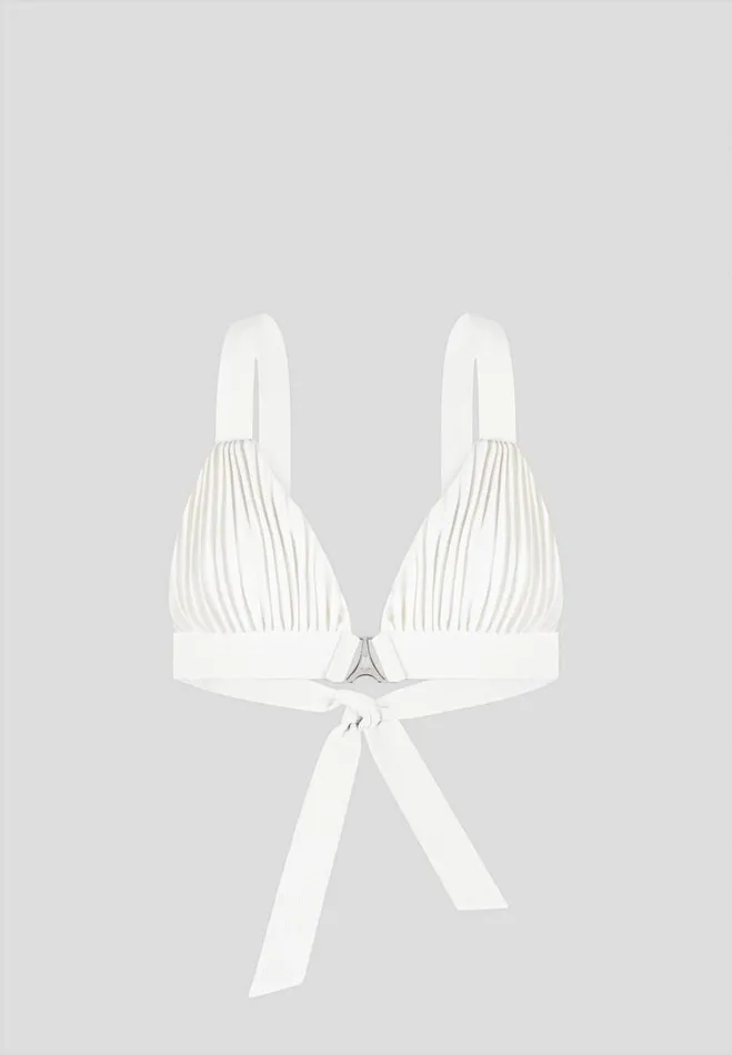 Manire De Voir Matching Sets Manire De Voir Woman Pleated Eiffel Bralette 8211 Off White
