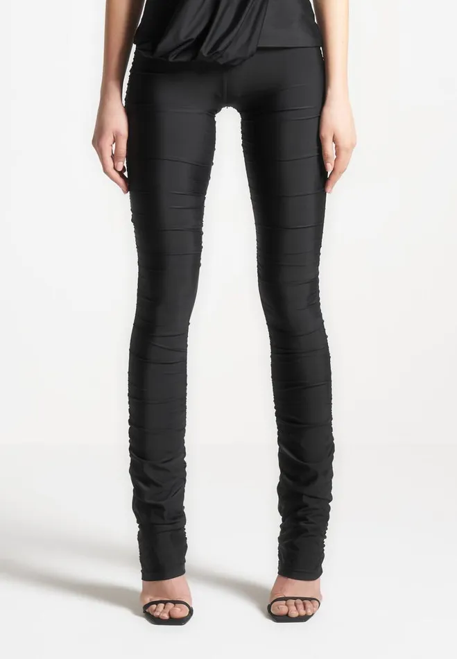 Manire De Voir Matching Sets Manire De Voir Woman Ruched Fit And Flare Leggings 8211 Black