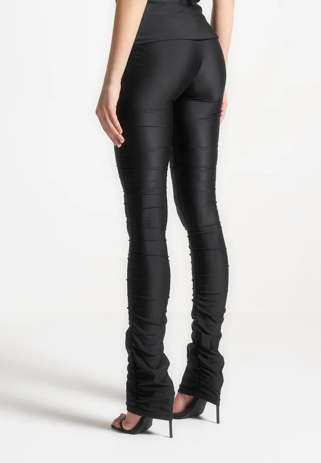 Manire De Voir Matching Sets Manire De Voir Woman Ruched Fit And Flare Leggings 8211 Black
