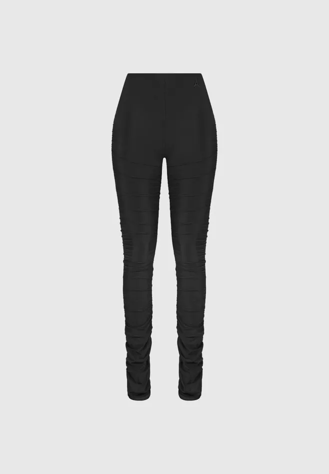Manire De Voir Matching Sets Manire De Voir Woman Ruched Fit And Flare Leggings 8211 Black