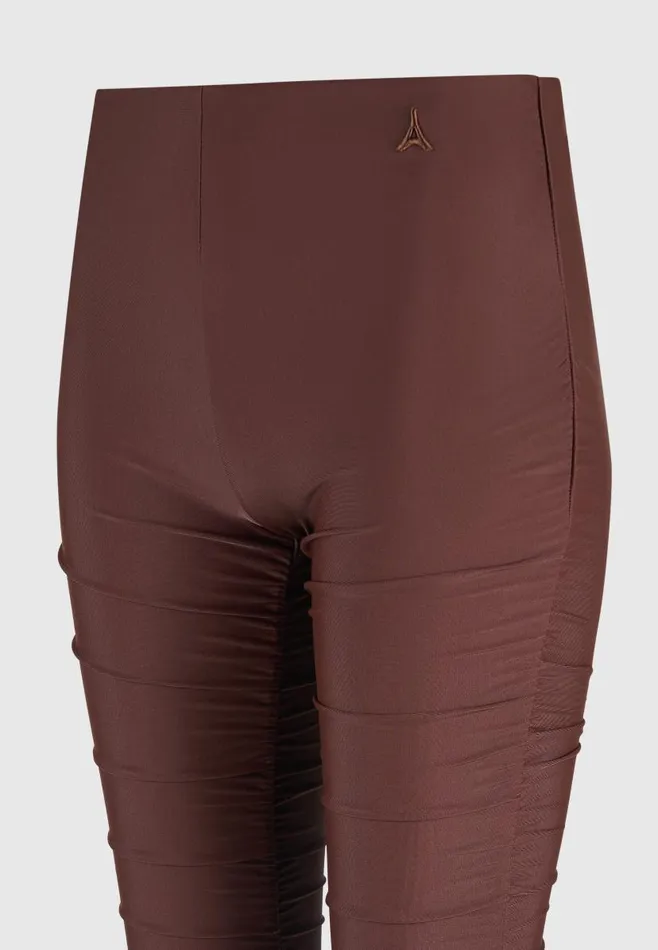 Manire De Voir Matching Sets Manire De Voir Woman Ruched Fit And Flare Leggings 8211 Brown
