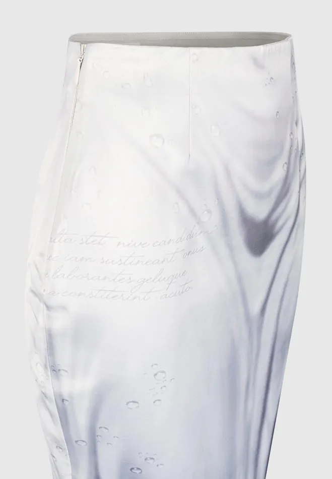 Manire De Voir Matching Sets Manire De Voir Woman Satin Renaissance Body Print Midaxi Skirt 8211 Off White