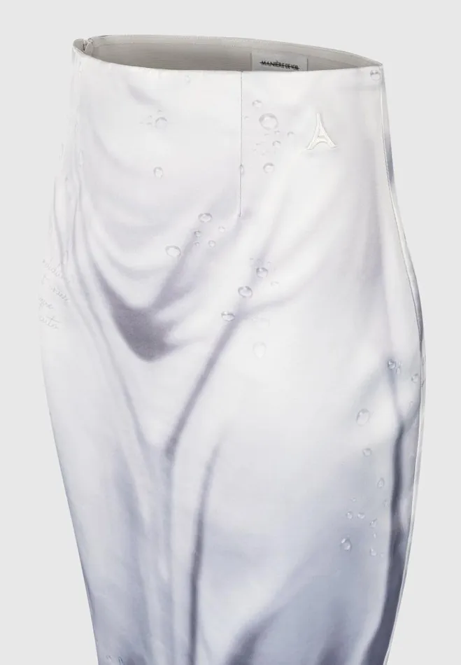 Manire De Voir Matching Sets Manire De Voir Woman Satin Renaissance Body Print Midaxi Skirt 8211 Off White