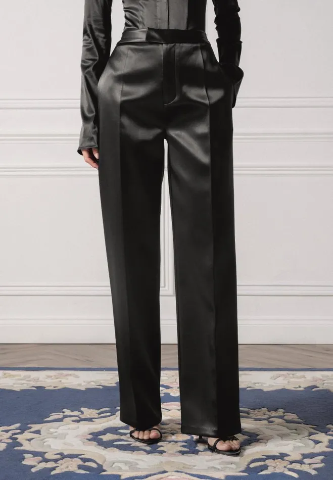 Manire De Voir Matching Sets Manire De Voir Woman Satin Tailored Trousers 8211 Black