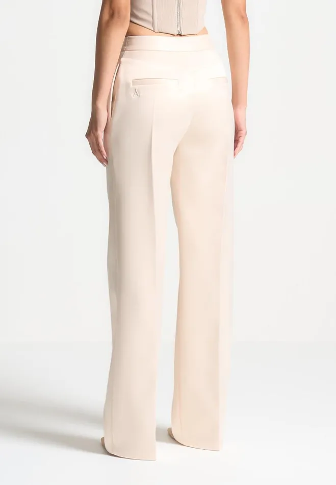 Manire De Voir Matching Sets Manire De Voir Woman Satin Tailored Trousers 8211 Champagne