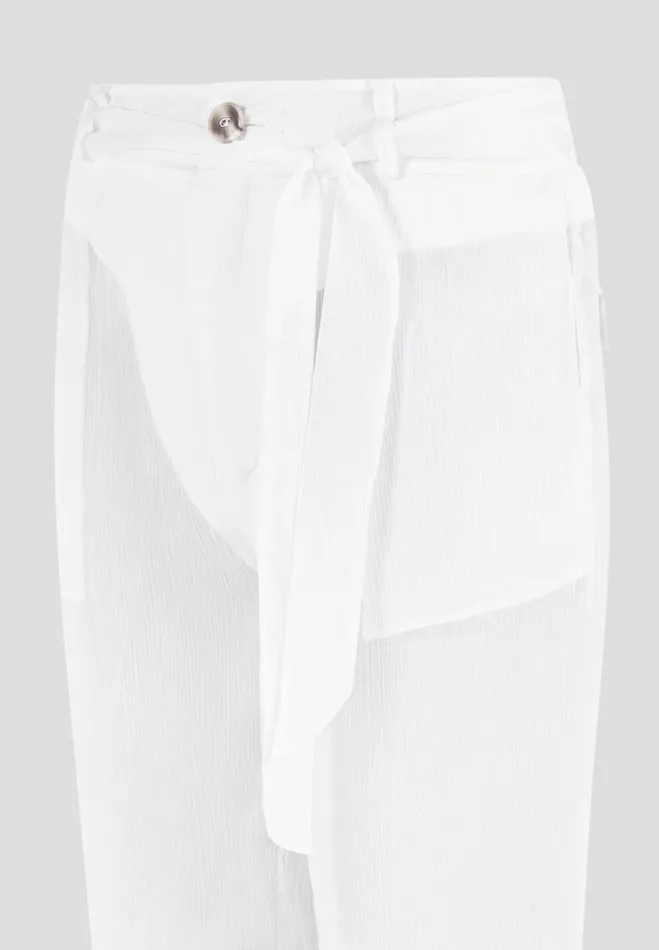 Manire De Voir Matching Sets Manire De Voir Woman Sheer Belted Trousers 8211 White