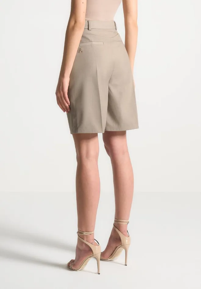 Manire De Voir Matching Sets Manire De Voir Woman Tailored City Shorts 8211 Taupe