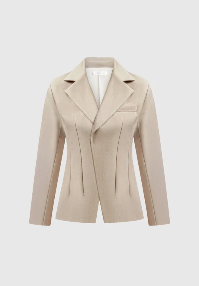 Manire De Voir Matching Sets Manire De Voir Woman Tailored Double Breasted Blazer 8211 Taupe