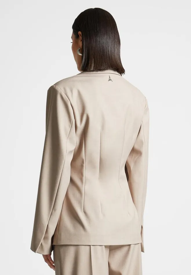 Manire De Voir Matching Sets Manire De Voir Woman Tailored Double Breasted Blazer 8211 Taupe