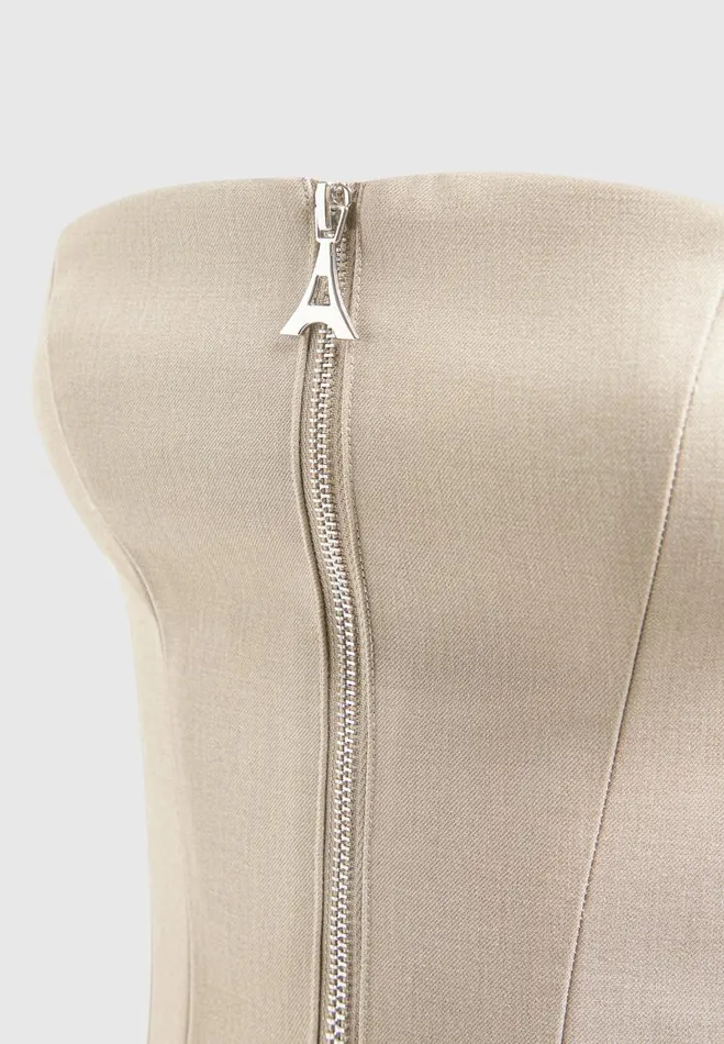 Manire De Voir Matching Sets Manire De Voir Woman Tailored Longline Bandeau Top 8211 Taupe