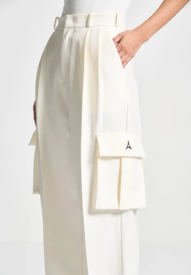 Manire De Voir Matching Sets Manire De Voir Woman Tailored Pleated Cargo Trousers 8211 Cream