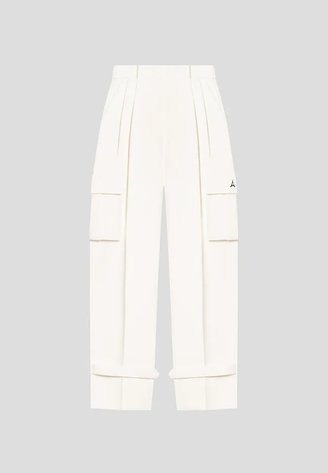 Manire De Voir Matching Sets Manire De Voir Woman Tailored Pleated Cargo Trousers 8211 Cream