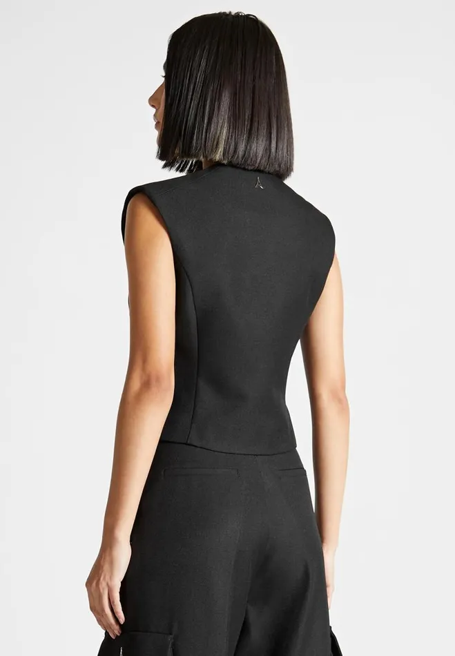 Manire De Voir Matching Sets Manire De Voir Woman Tailored Wrap Waistcoat 8211 Black