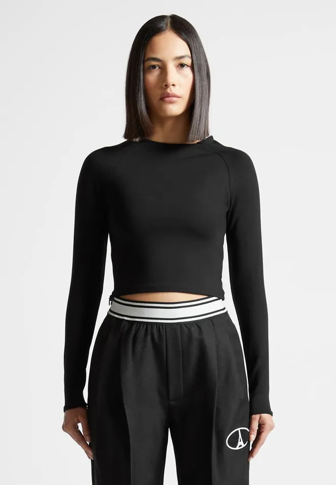 Manire De Voir Matching Sets Manire De Voir Woman ternelle Long Sleeve Crop Top 8211 Black Manire De Voir Matching Sets Manire De Voir Woman ternelle Long Sleeve Crop Top 8211 Black