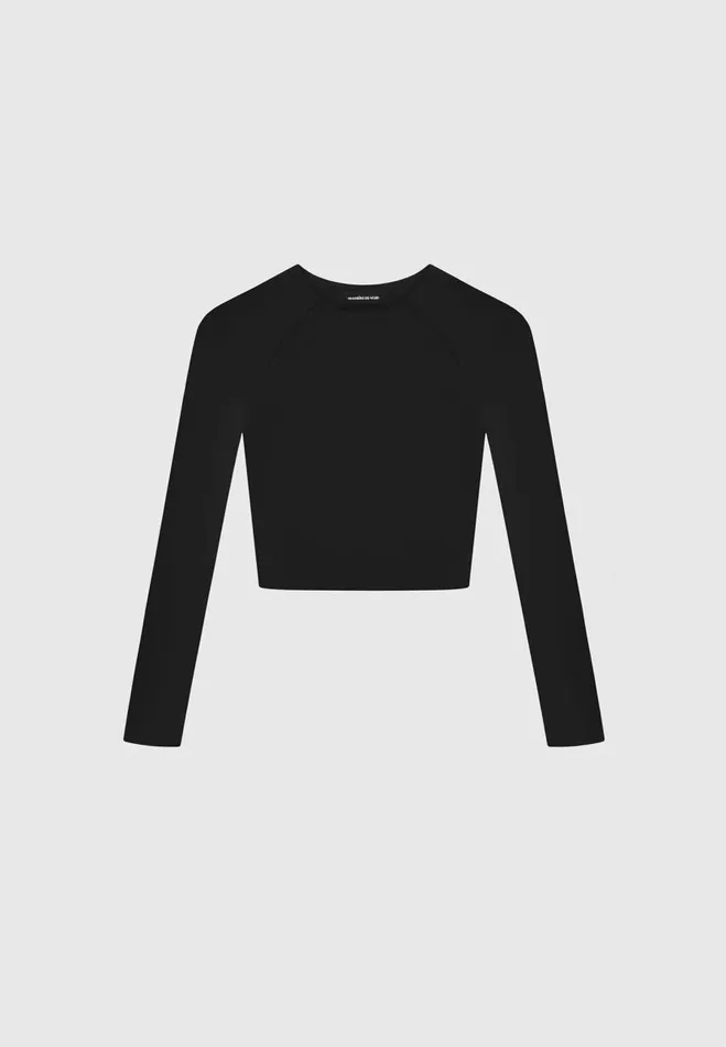 Manire De Voir Matching Sets Manire De Voir Woman ternelle Long Sleeve Crop Top 8211 Black