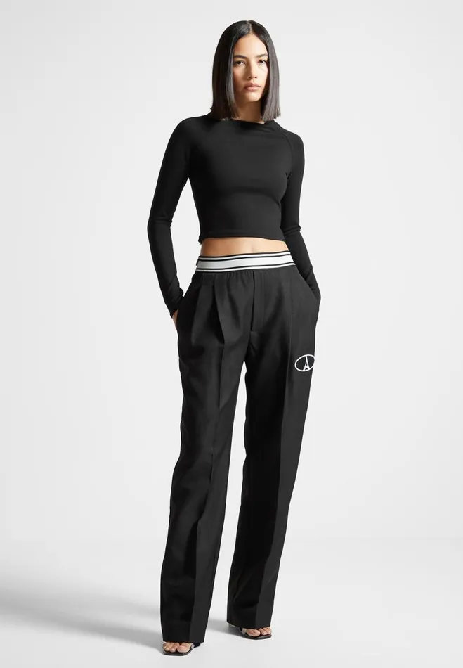 Manire De Voir Matching Sets Manire De Voir Woman ternelle Long Sleeve Crop Top 8211 Black