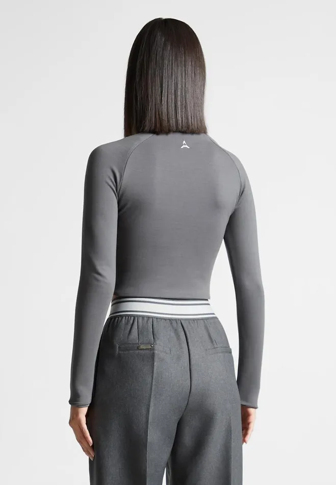 Manire De Voir Matching Sets Manire De Voir Woman ternelle Long Sleeve Crop Top 8211 Grey