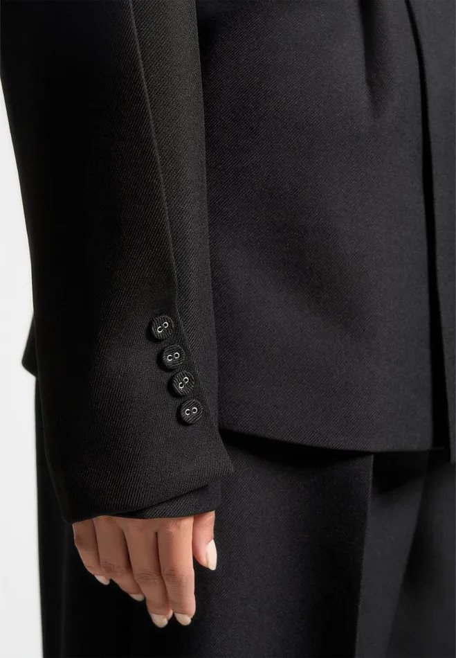 Manire De Voir Matching Sets Manire De Voir Woman Twist Sleeve Tailored Blazer With Belt 8211 Black