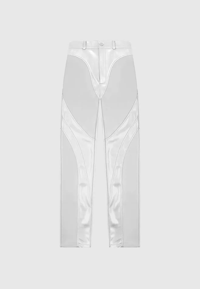 Manire De Voir Matching Sets Manire De Voir Woman Vegan Leather Metallic Trousers 8211 Silver