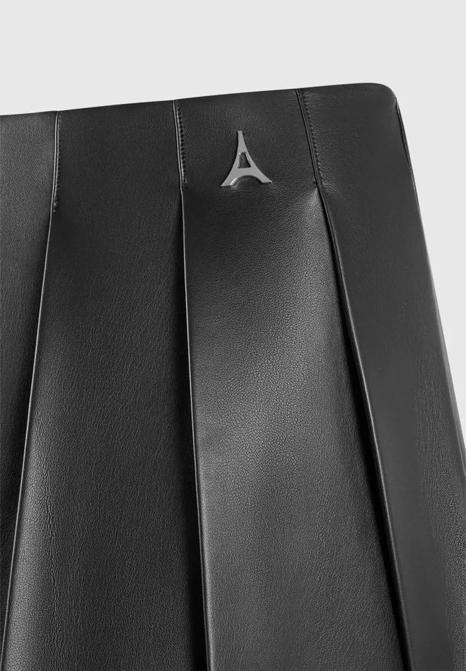 Manire De Voir Matching Sets Manire De Voir Woman Vegan Leather Pleated Skort 8211 Black