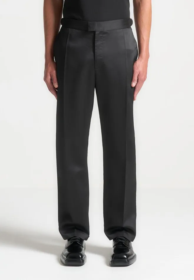 Manire De Voir Modern Tailoring Manire De Voir Man Regular Fit Satin Tailored Trousers 8211 Black