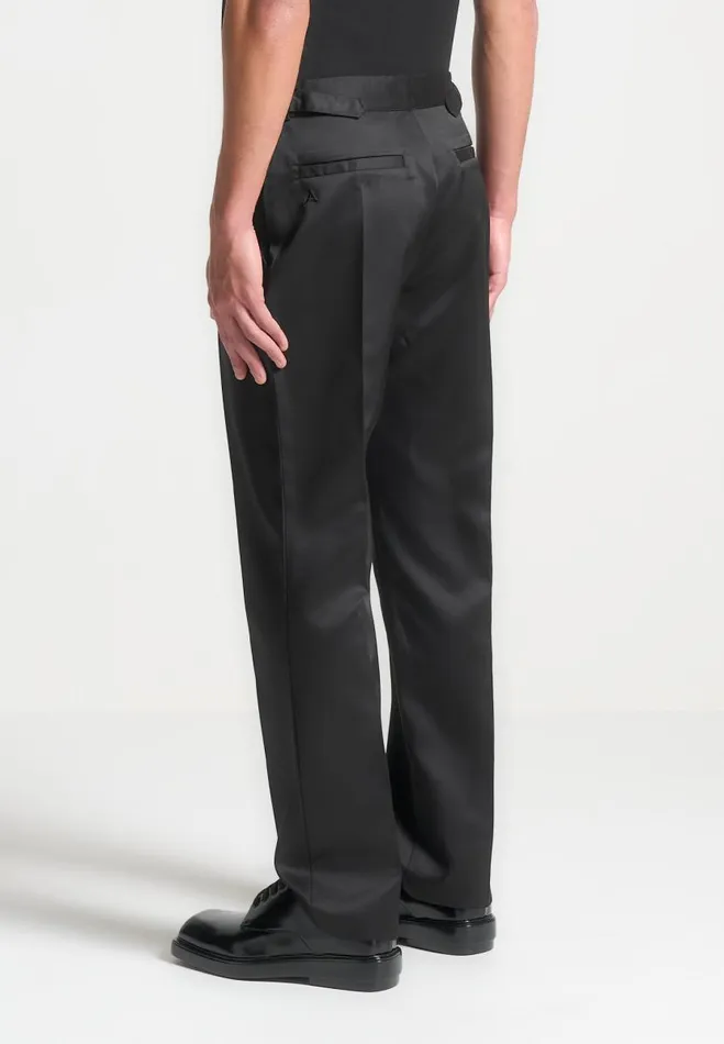Manire De Voir Modern Tailoring Manire De Voir Man Regular Fit Satin Tailored Trousers 8211 Black